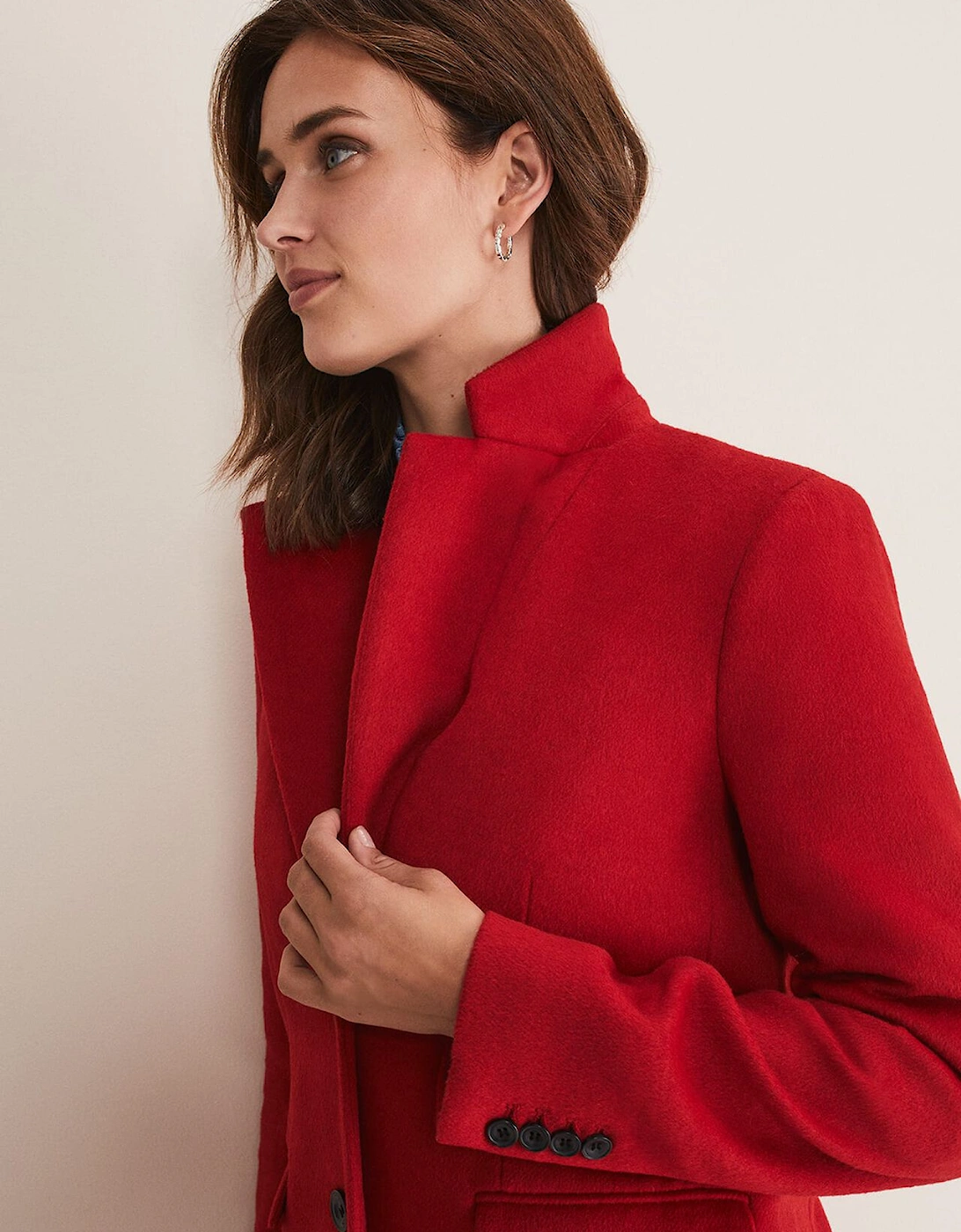 Lydia Red Wool Smart Coat