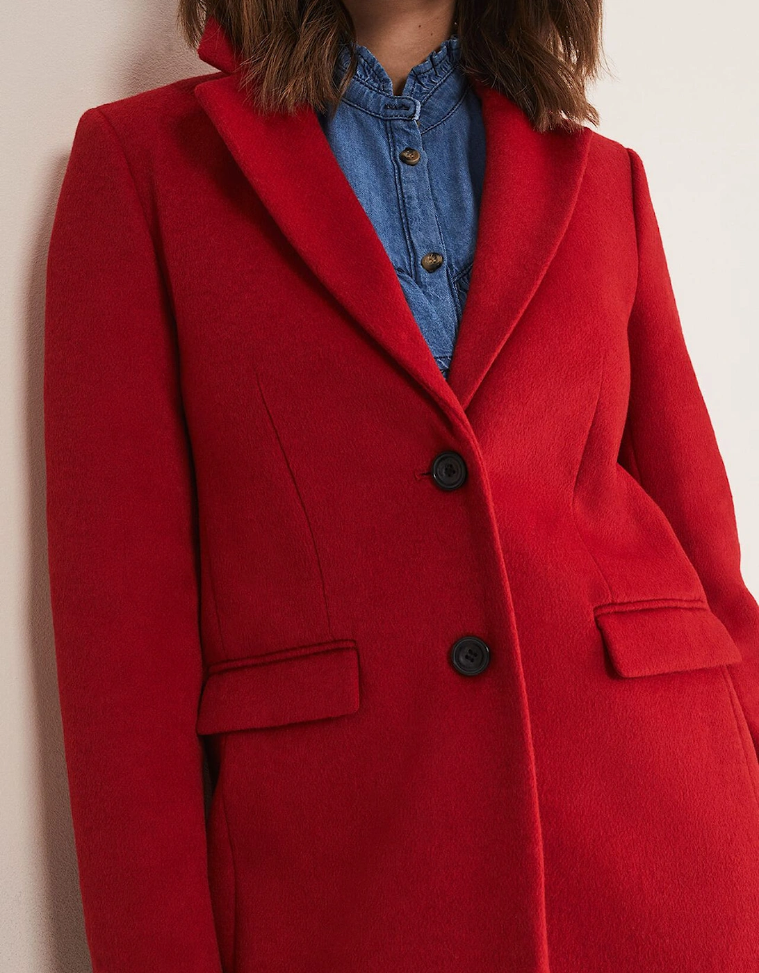 Lydia Red Wool Smart Coat