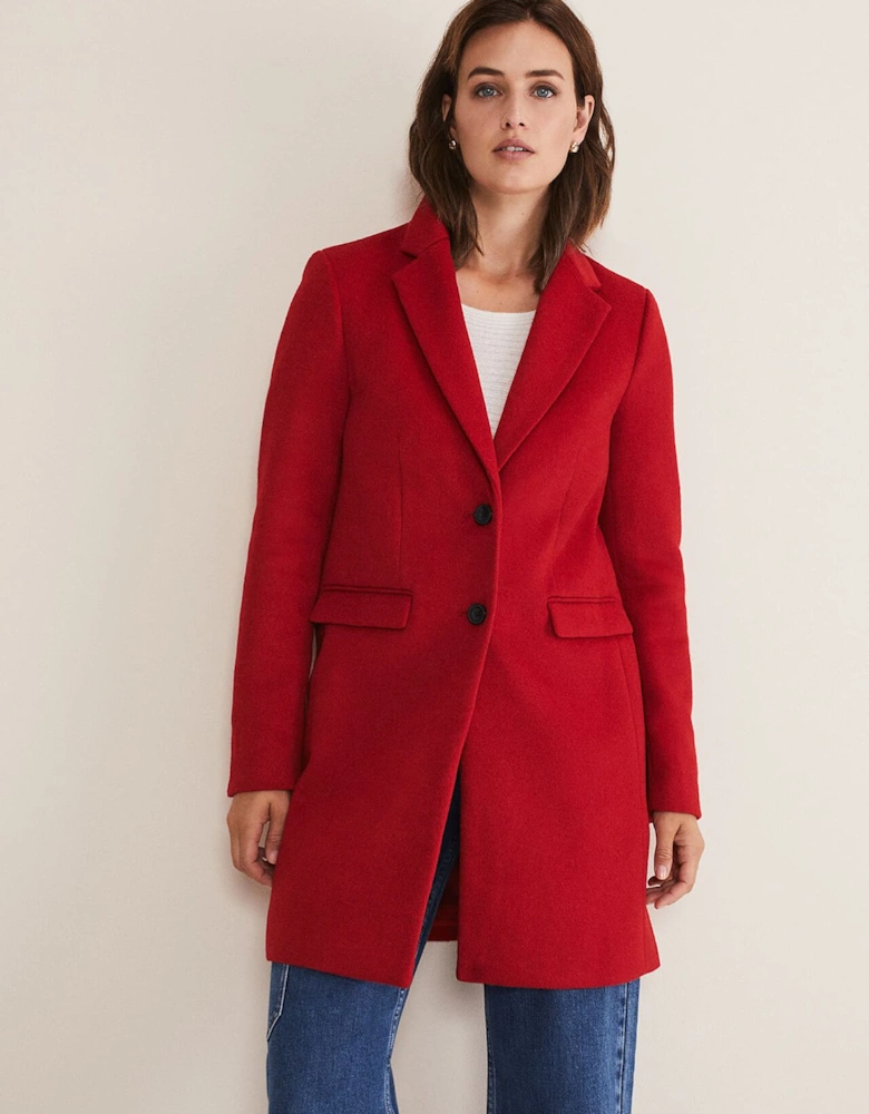 Lydia Red Wool Smart Coat