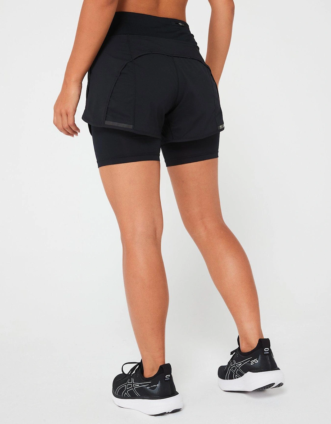 Womens Tech Running 4.5inch Short-back - Black