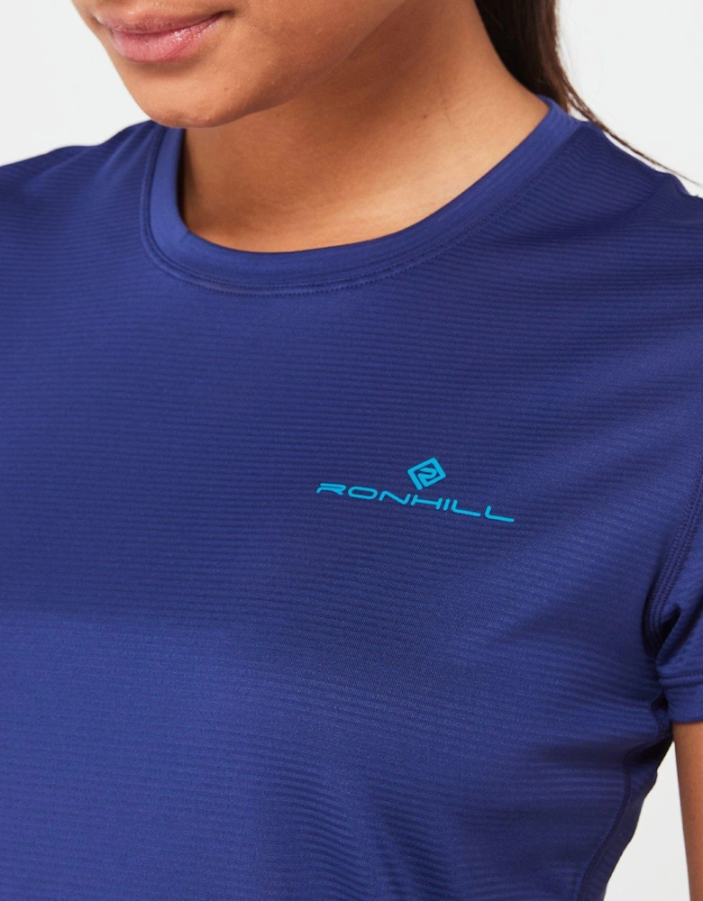 Womens Tech Running Short Sleeved Tee-blue