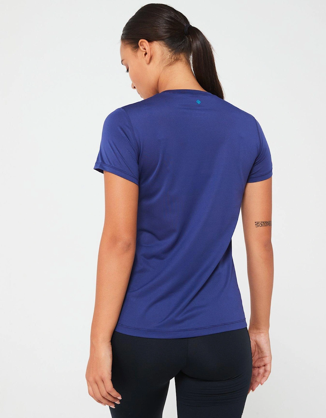 Womens Tech Running Short Sleeved Tee-blue