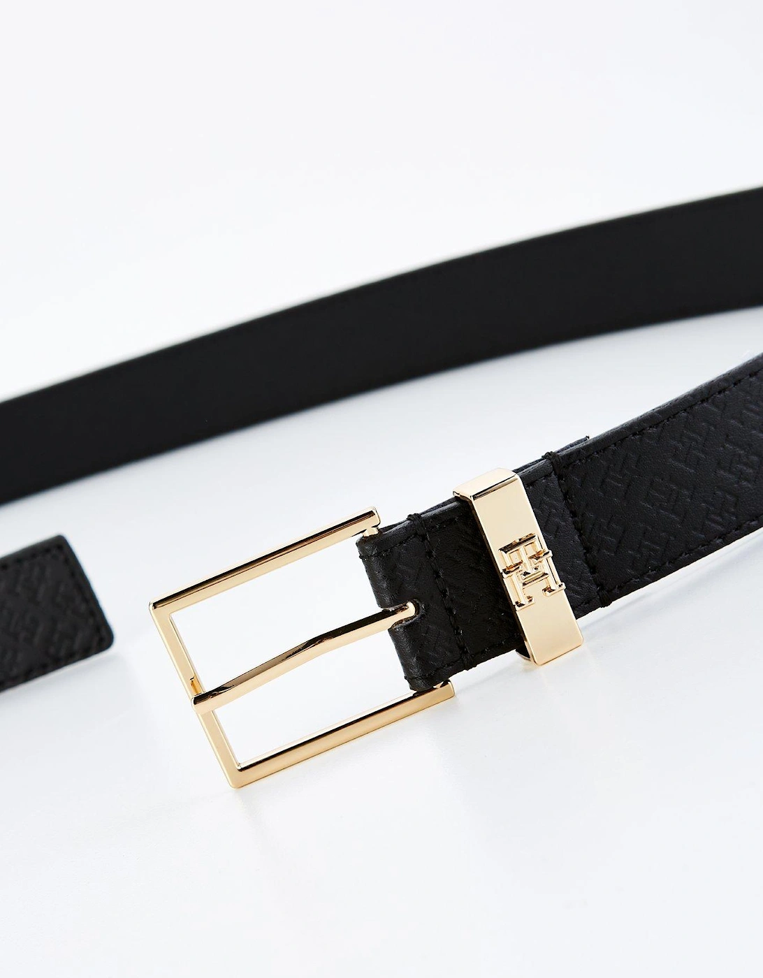 Monogram Square Buckle Belt - Black