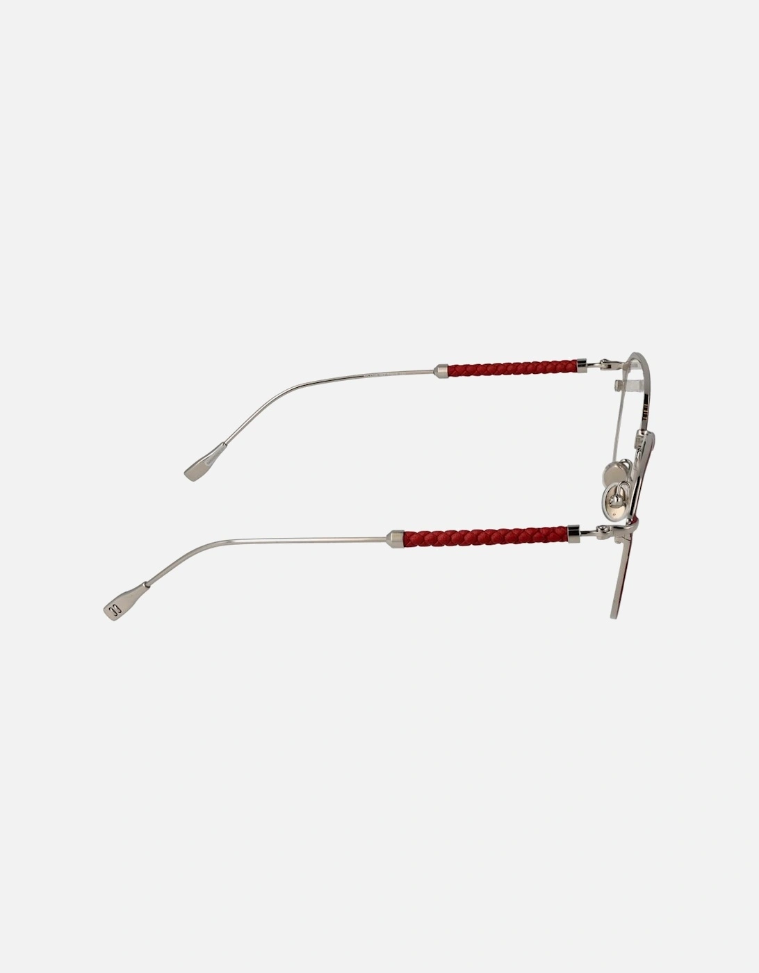 Round Metal Frame Glasses with Demo Lenses Women - Red