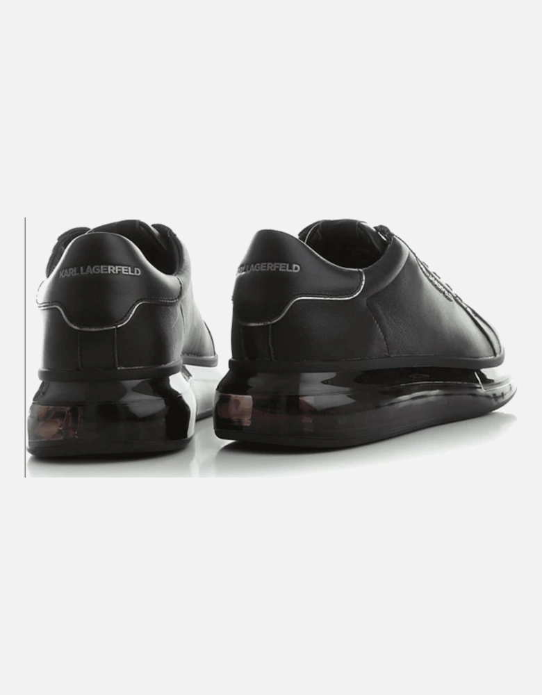 Kapri Cushion Emboss Logo Black Leather Trainer