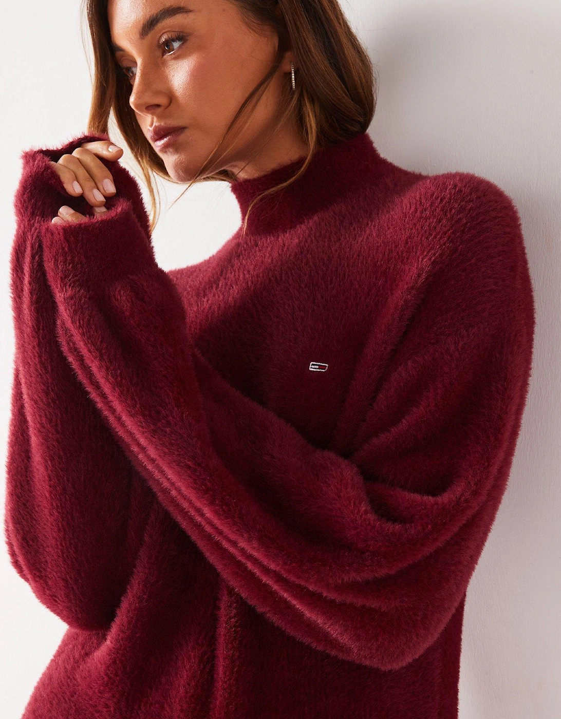 Fluffy Knit Jumper - Red