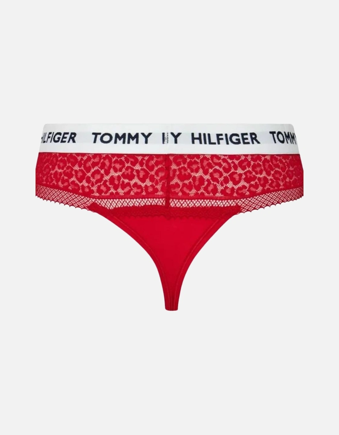 Heritage Logo Lace Thong, Red