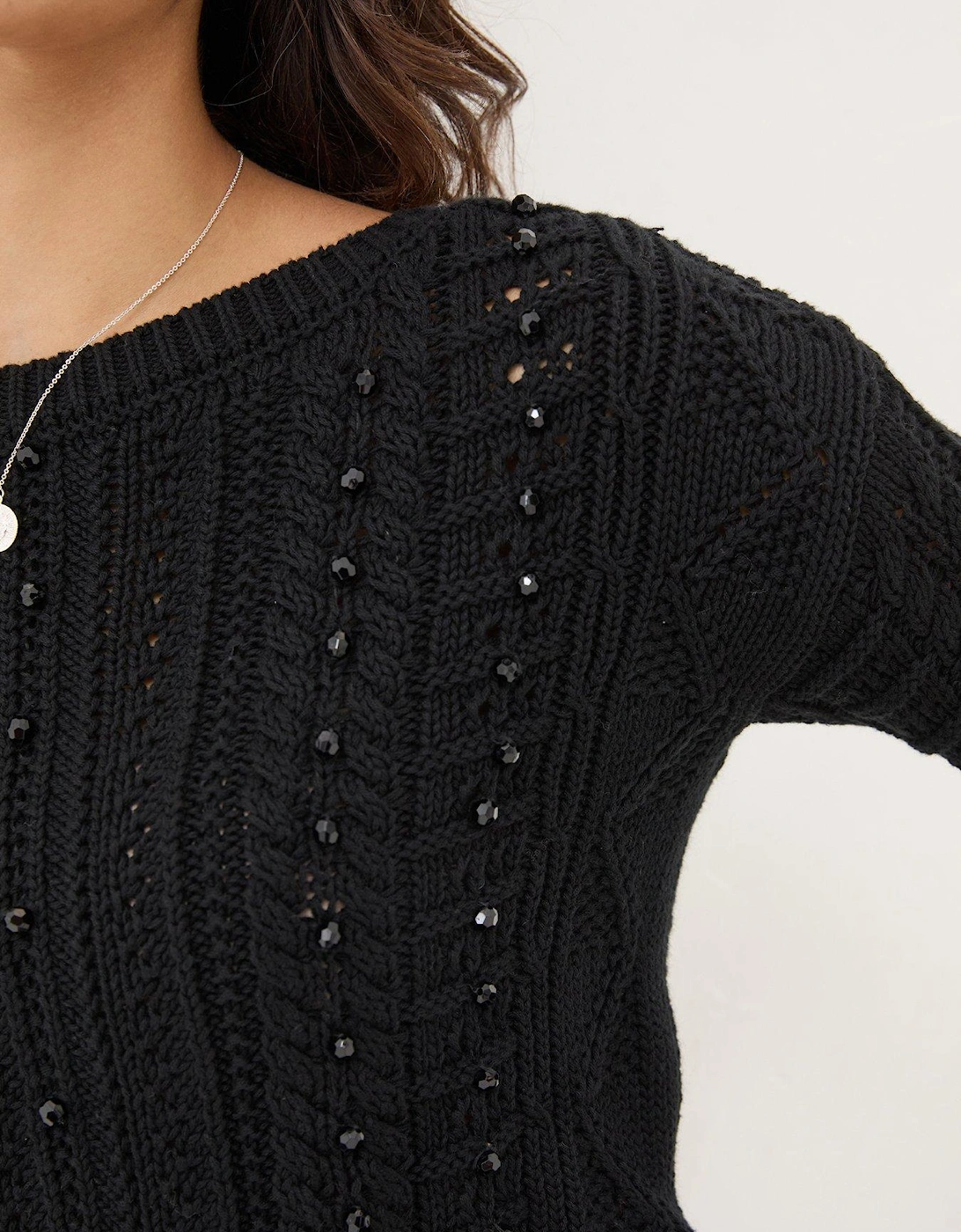 Damson Beaded Jumper - Black