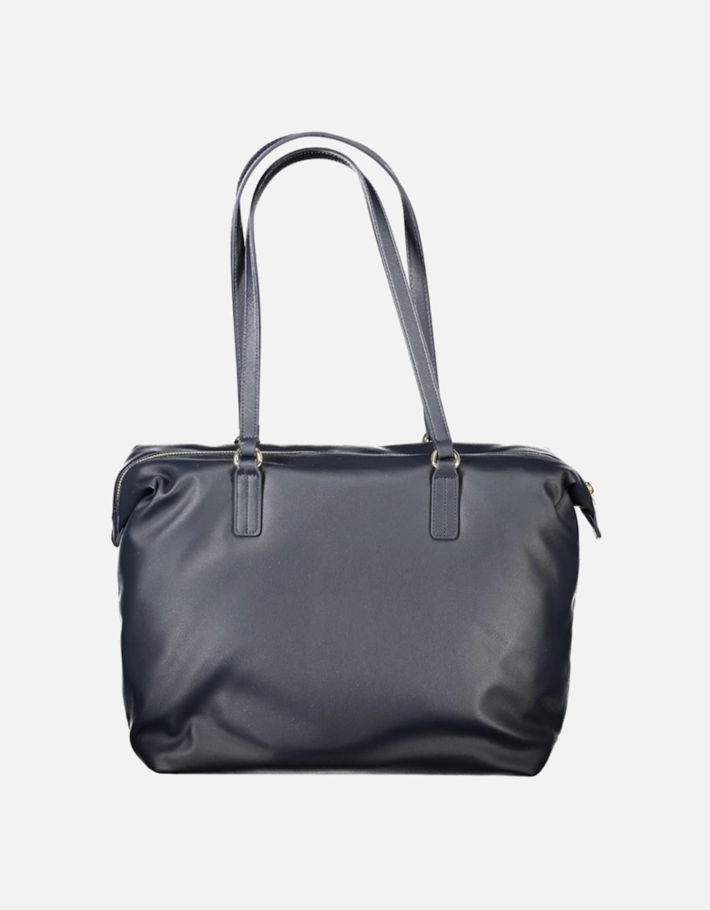 Blue Polyester Handbag Women