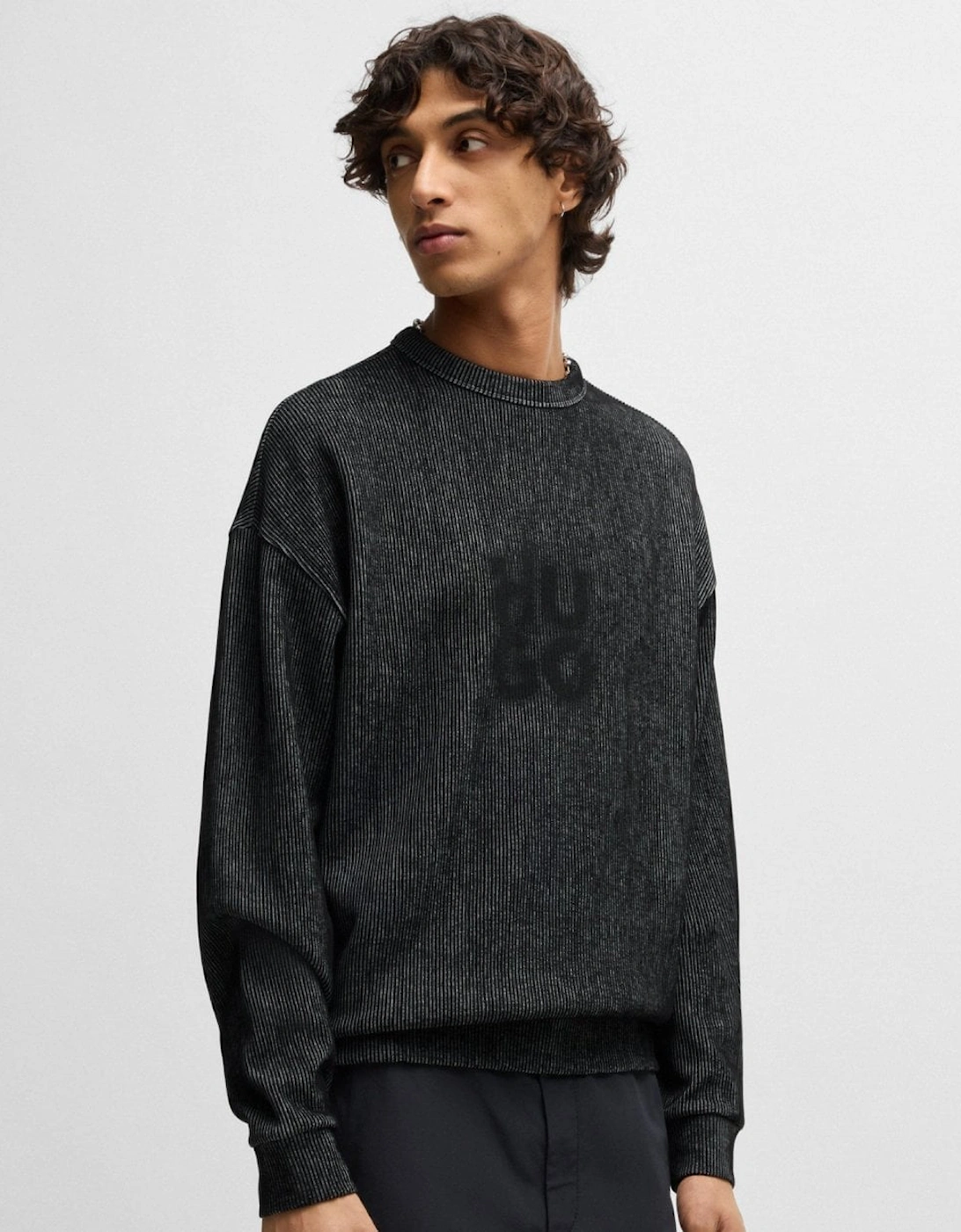 HUGO Dinkam Mens Crew Neck Sweatshirt, 5 of 4