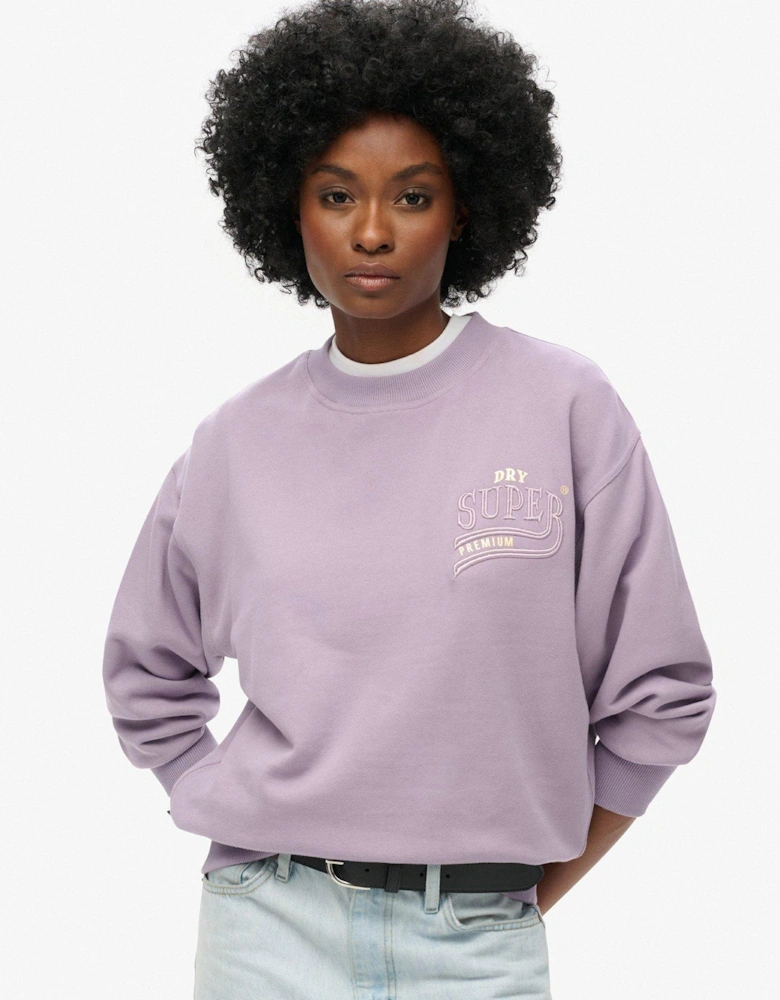 Luxe Metallic Logo Sweater - Purple