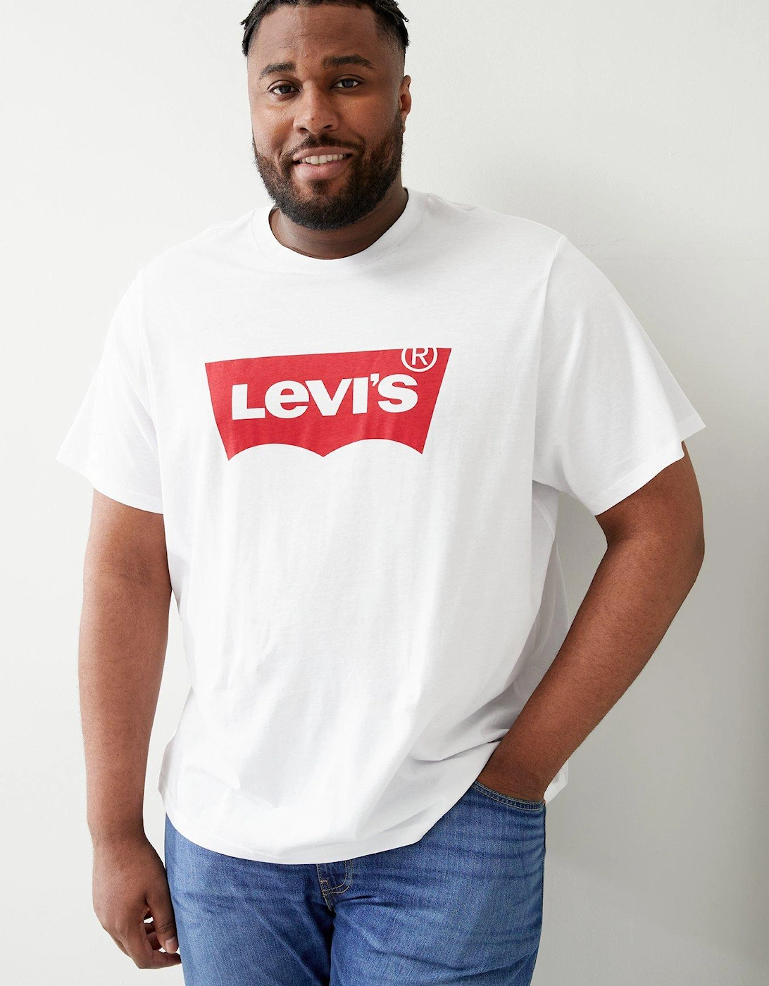 Big & Tall Batwing Logo T-shirt - White
