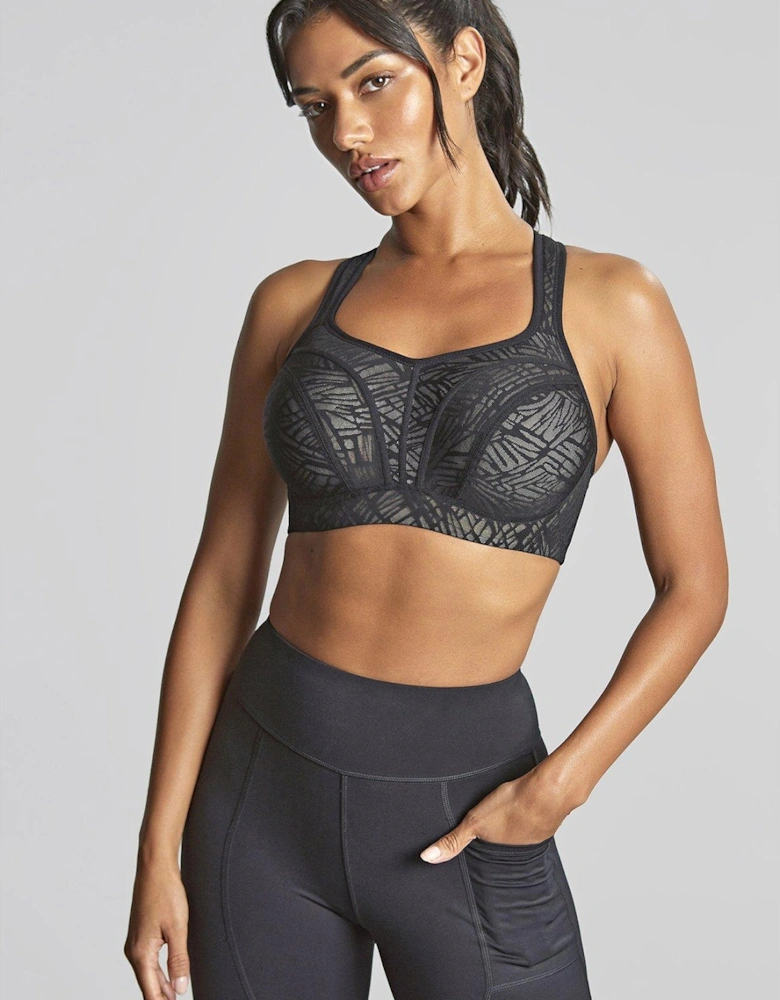 Power Black And Chalk High Impact Wired Sports Bra - Black/chalk