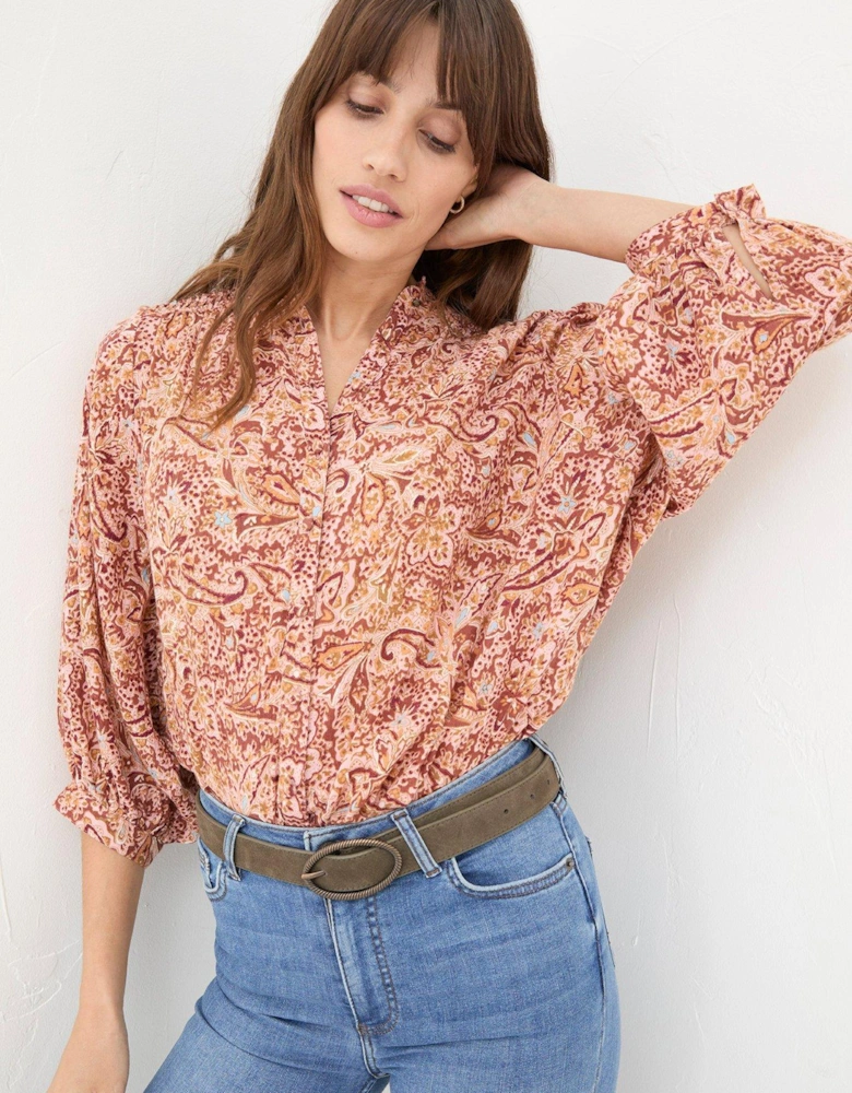 Evelyn Wild Paisley Blouse - Pink