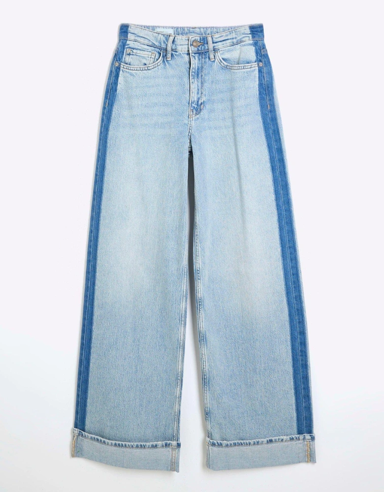 Relaxed Straight Leg Jeans - Blue