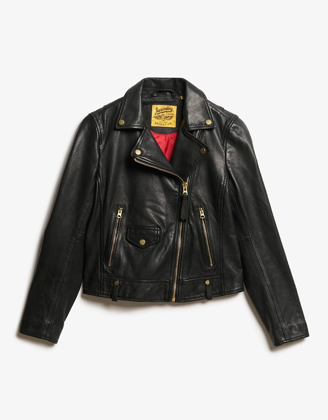 Classic Leather Biker Jacket - Black