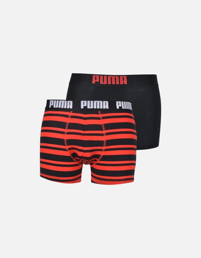 2-Pack Heritage Stripe Boxer Briefs, Red/Black