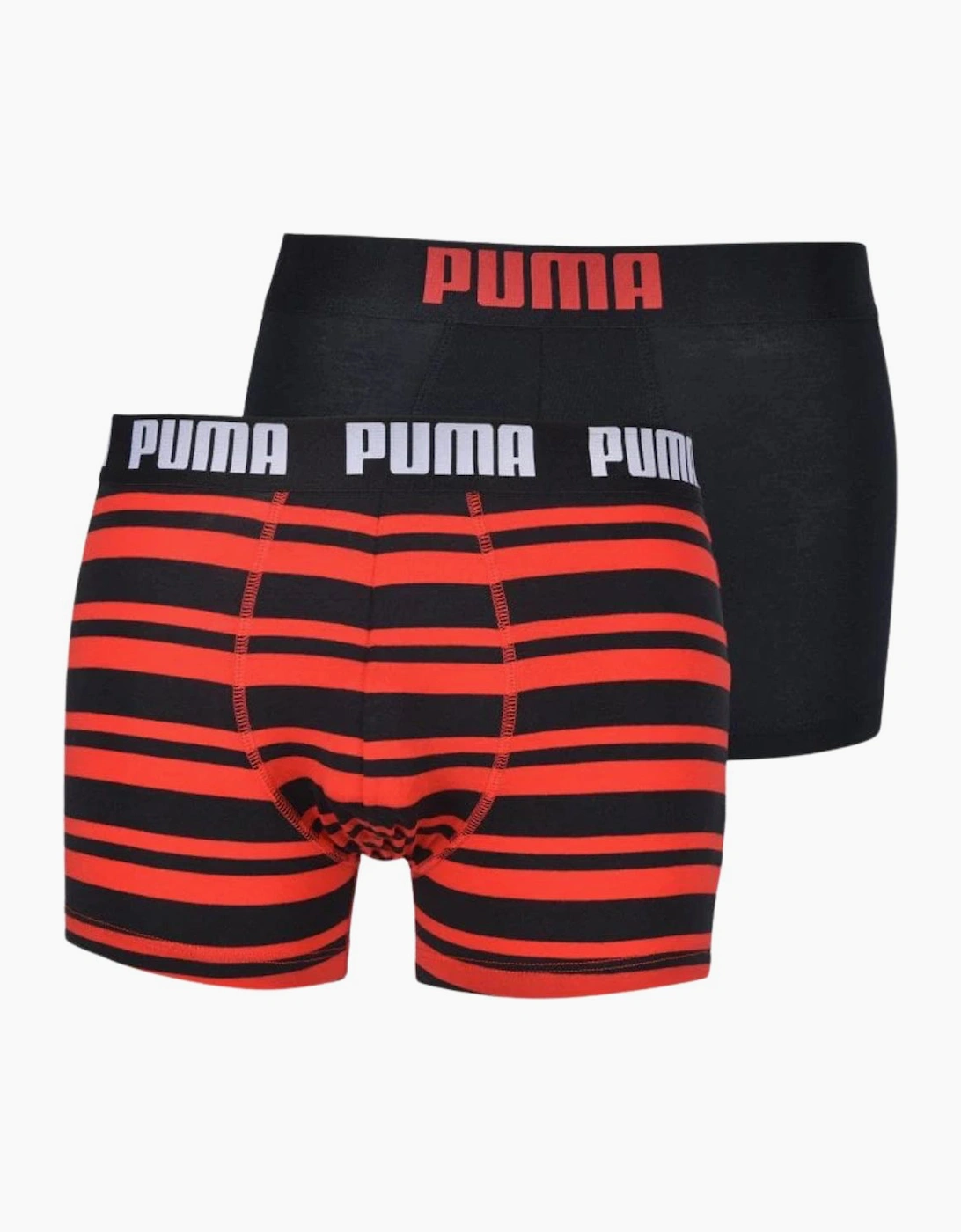 Puma Men's 2-Pack Heritage Stripe Boxer Briefs, Red/Black - Size, 37/36/32
