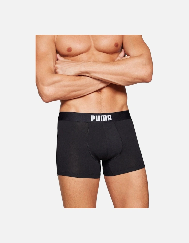 2-Pack Placed Logo Boxer Briefs, Black