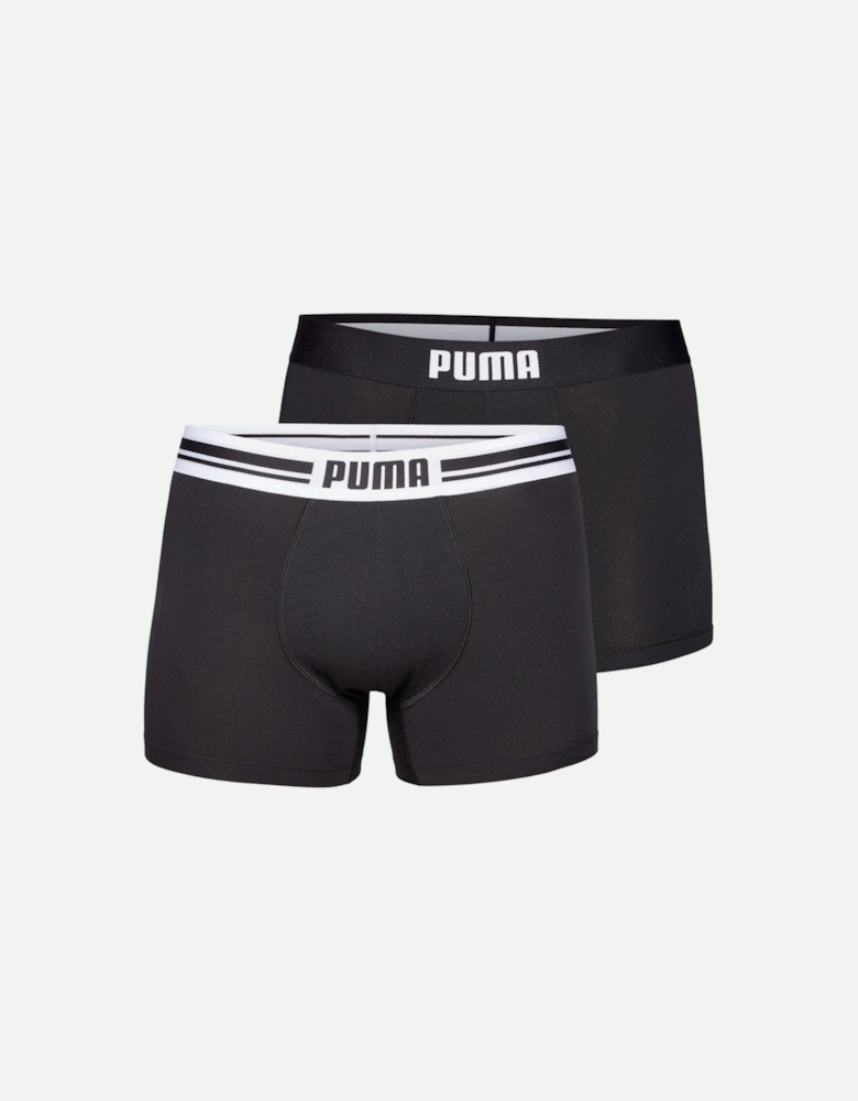 2-Pack Placed Logo Boxer Briefs, Black