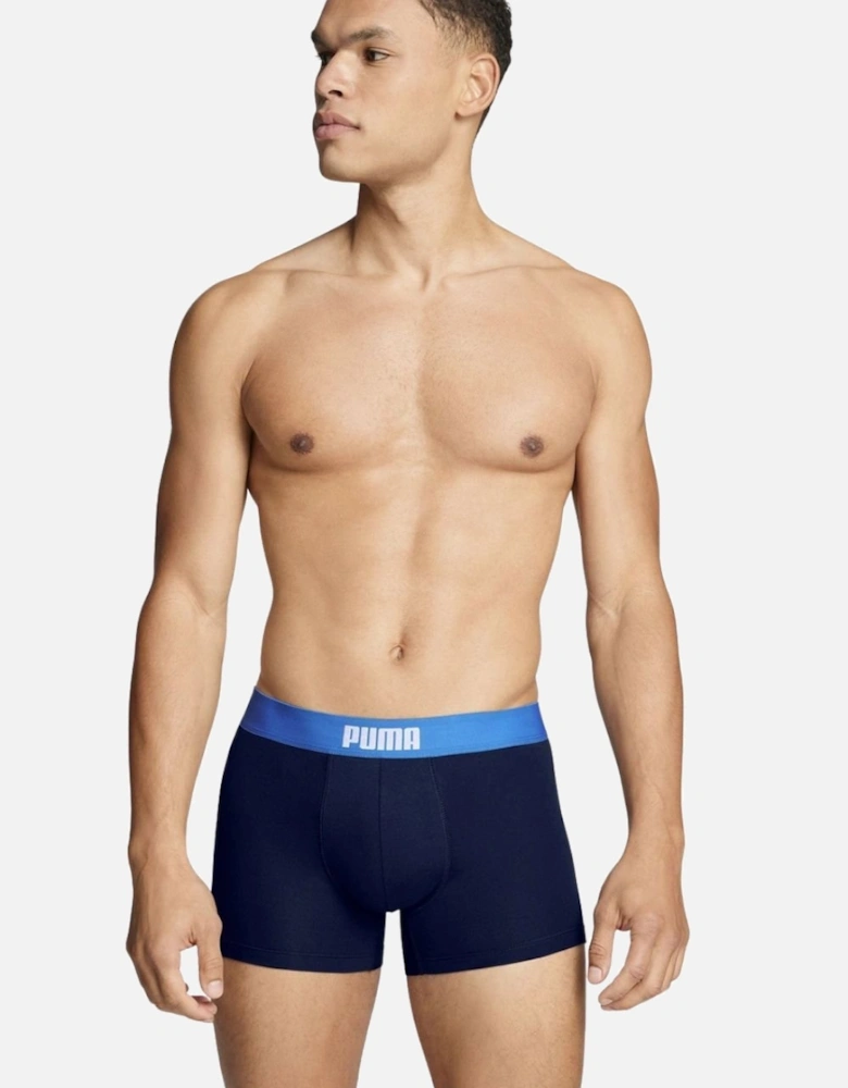 2-Pack Placed Logo Boxer Briefs, Blue/Navy