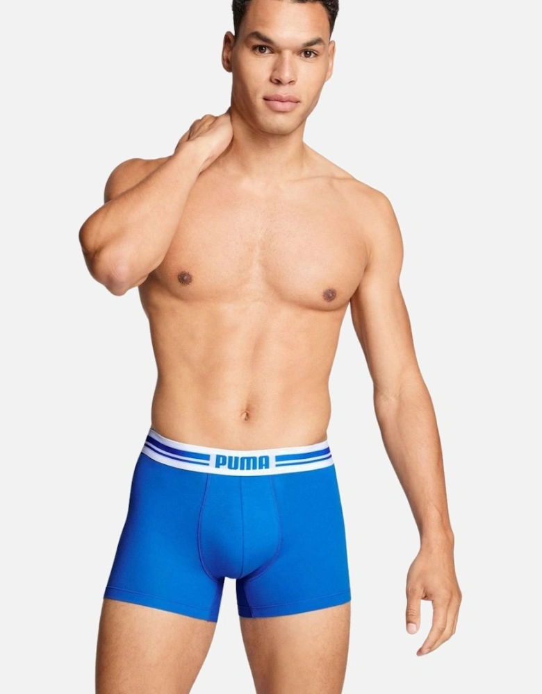 2-Pack Placed Logo Boxer Briefs, Blue/Navy