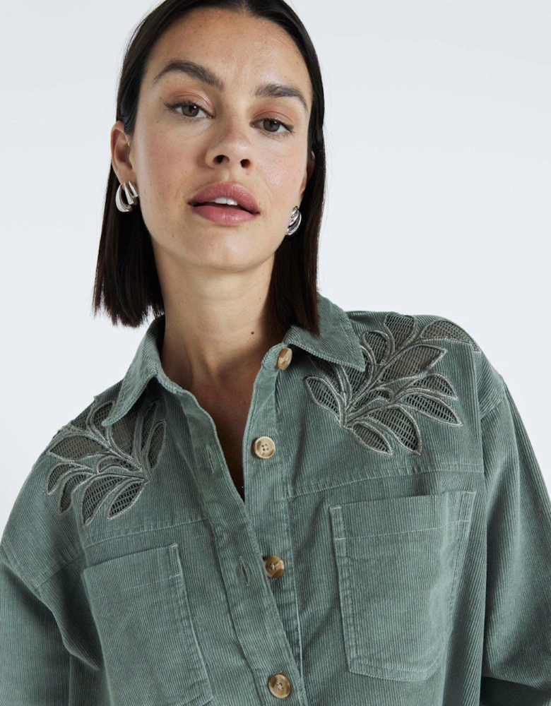 Cutwork Cord Shirt - Khaki