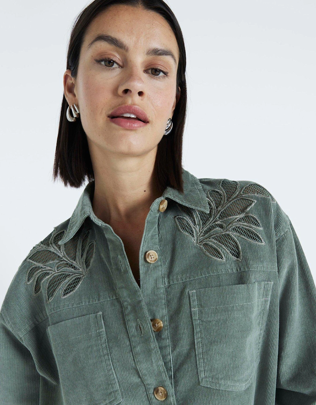 Cutwork Cord Shirt - Khaki