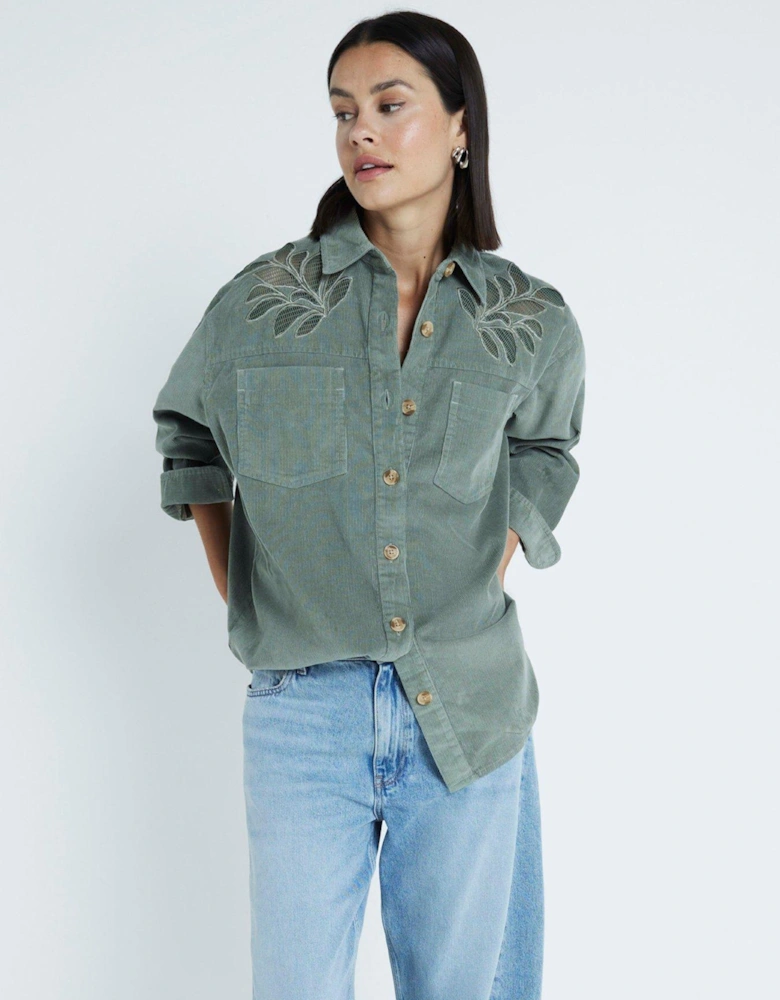 Cutwork Cord Shirt - Khaki