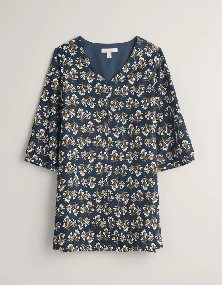 Floral Print Tunic - Navy