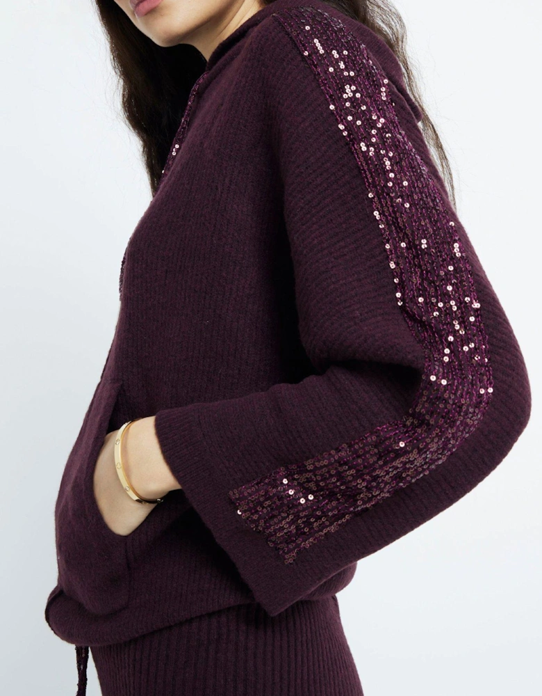 Sequin Hoodie - Red