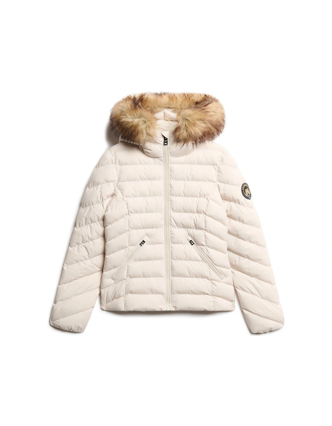 Fuji Faux Fur Hood Padded Jacket - Cream