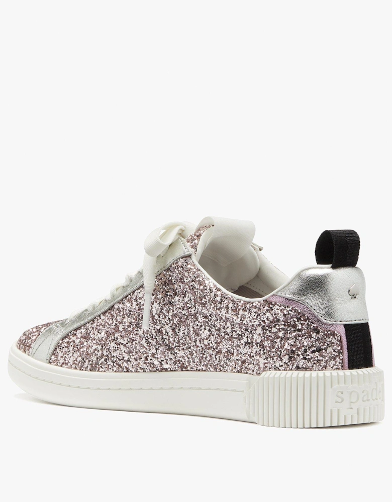 Signature Lace Up Glitter Sneaker - Violet