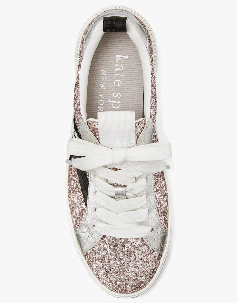 Signature Lace Up Glitter Sneaker - Violet