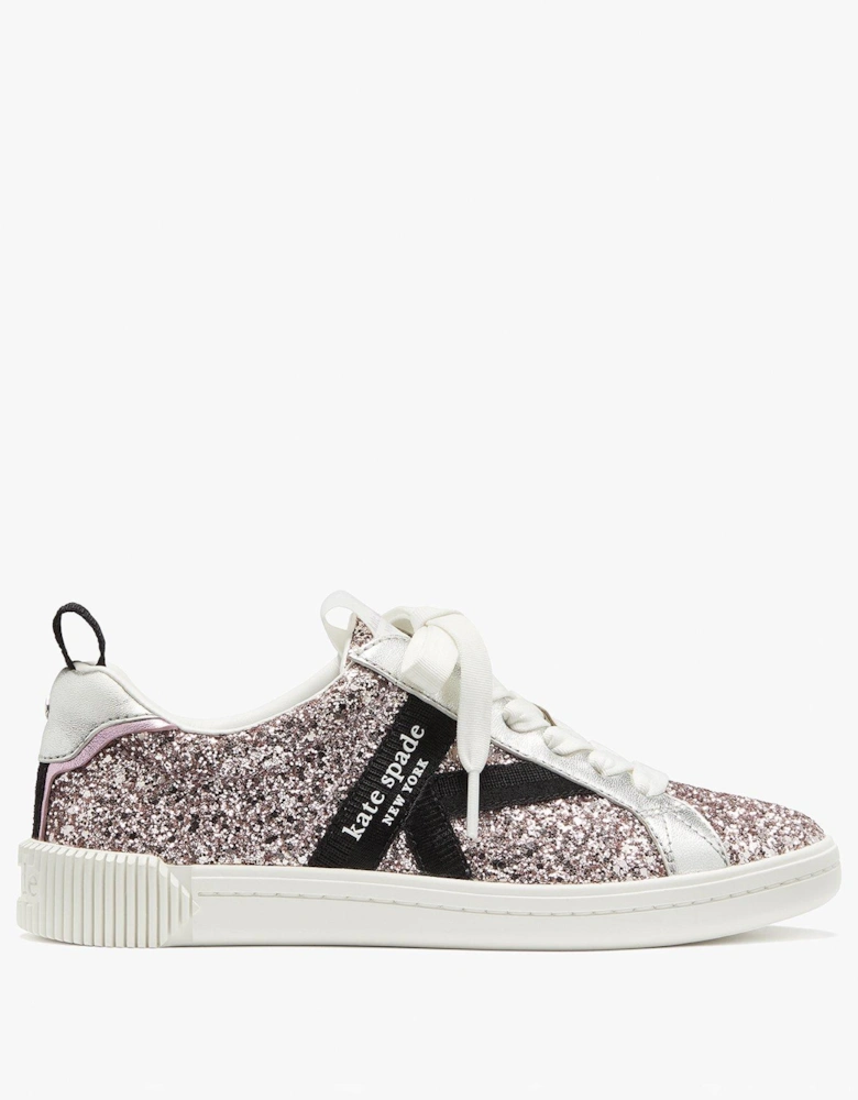 Signature Lace Up Glitter Sneaker - Violet