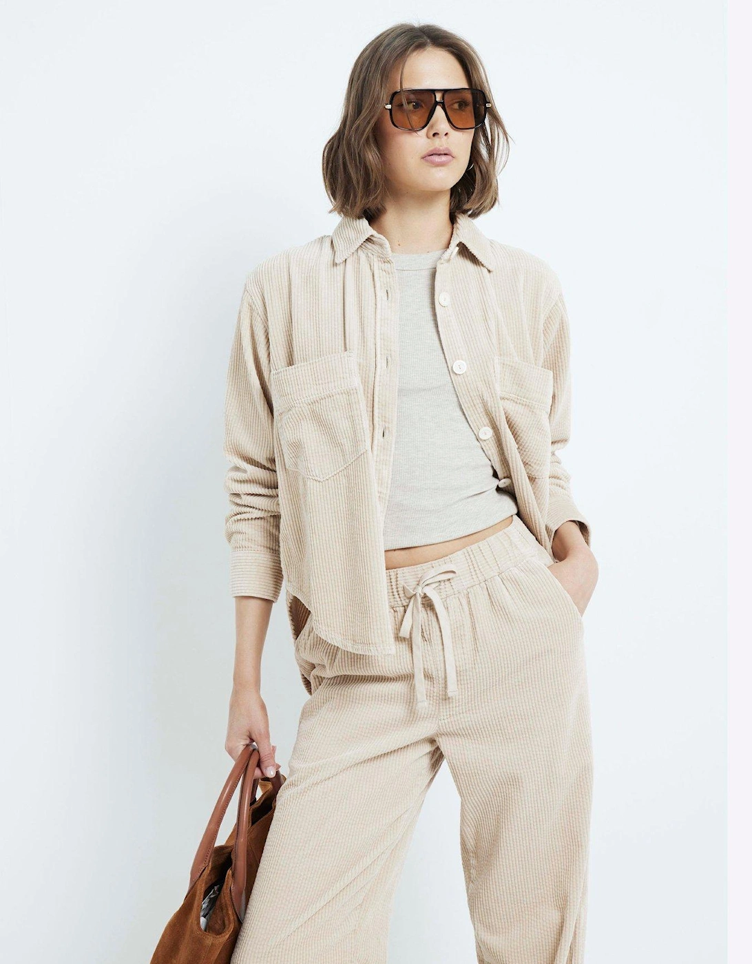 Pull On Trousers - Beige