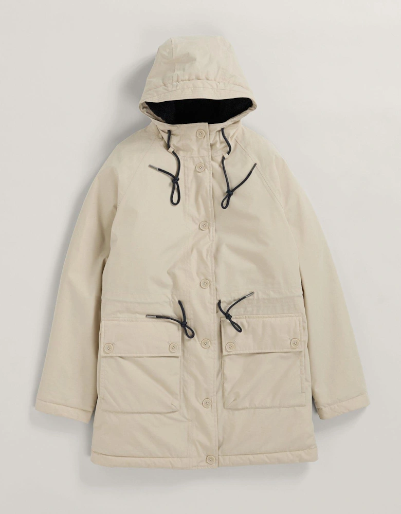 Showerproof Longline Raincoat - Cream