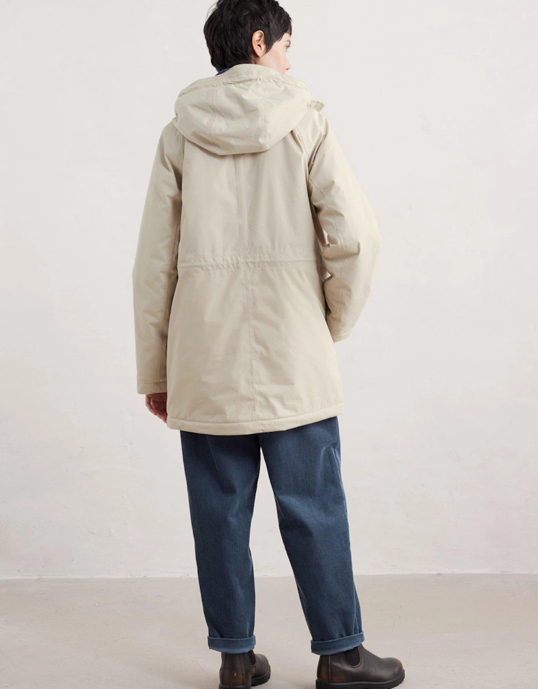 Showerproof Longline Raincoat - Cream