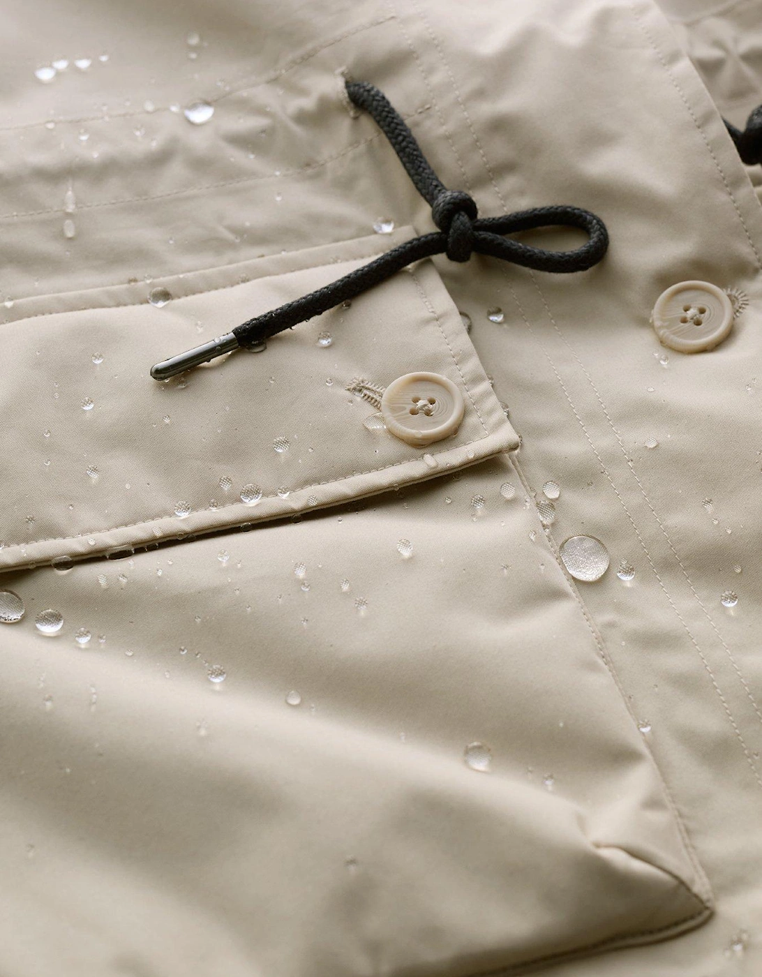 Showerproof Longline Raincoat - Cream