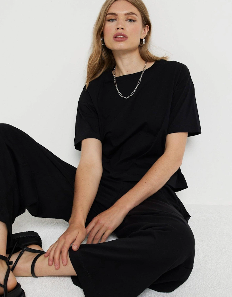 Tee And Trouser Set - Black