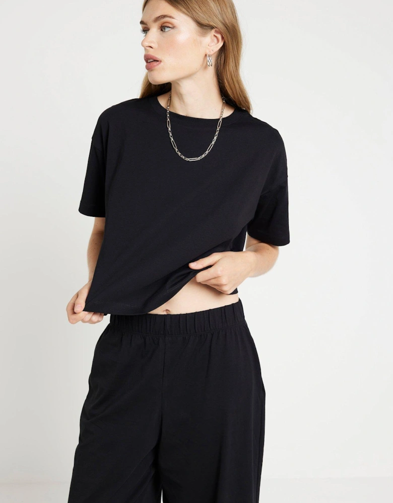Tee And Trouser Set - Black