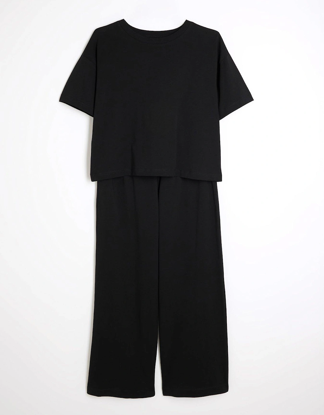 Tee And Trouser Set - Black