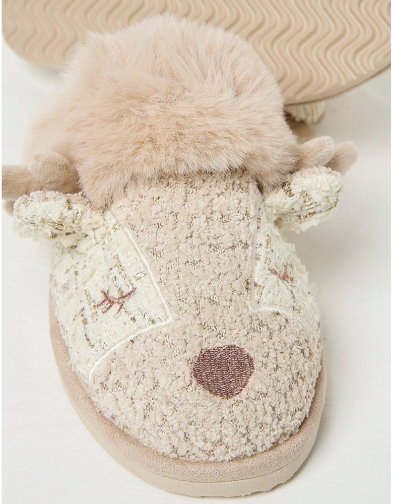 Delilah Deer Slipper - Cream