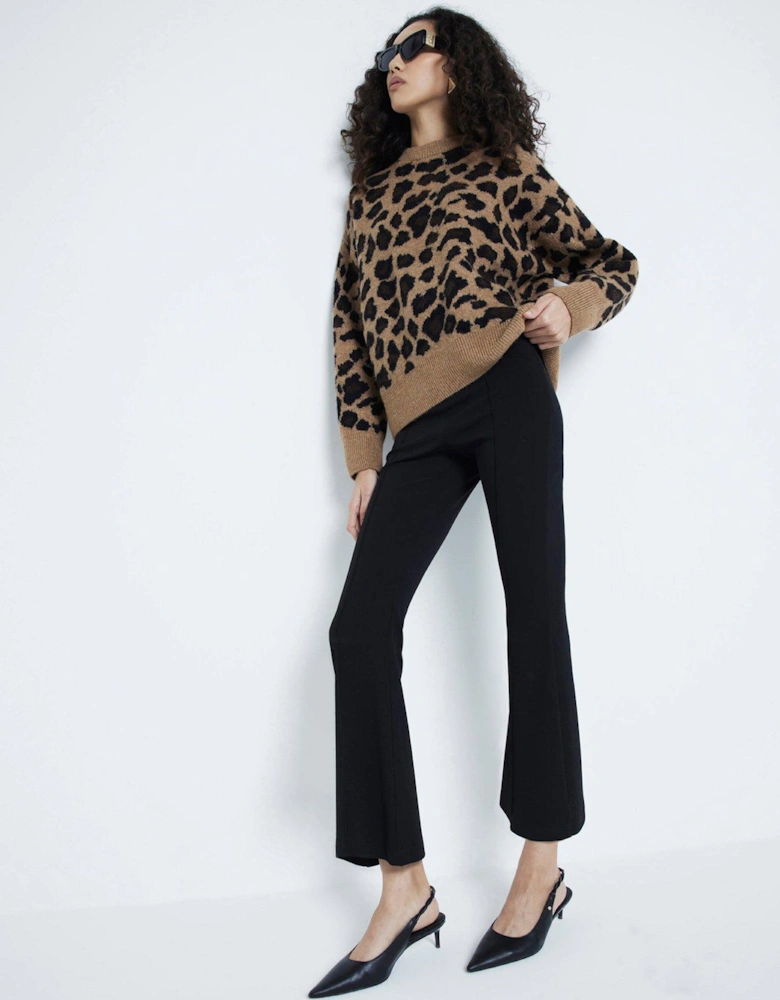 Leopard Print Jumper - Brown