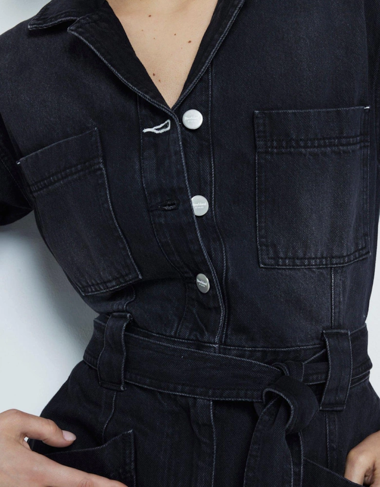 Denim Boilersuit - Black