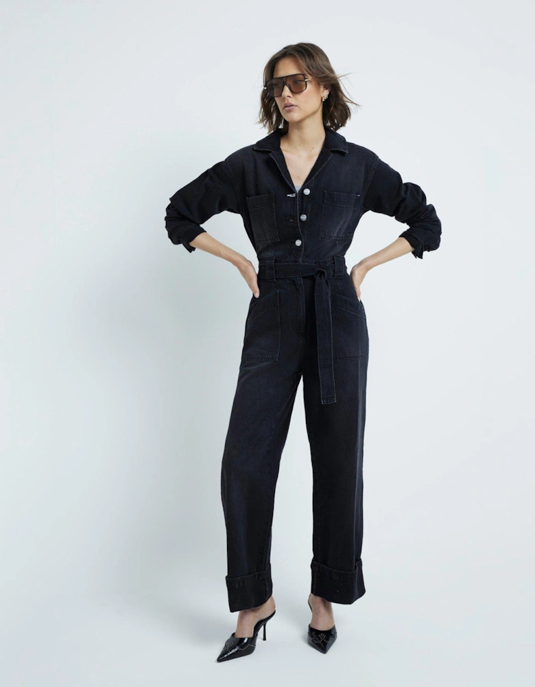 Denim Boilersuit - Black