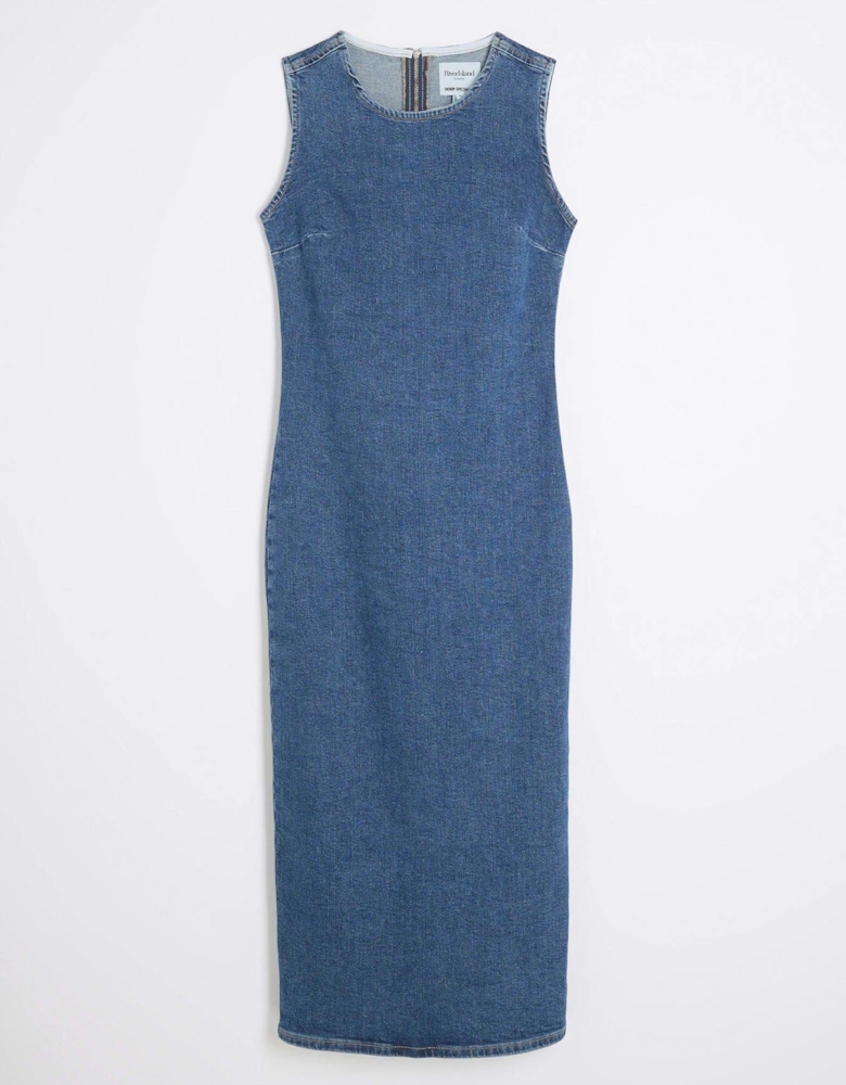 Stretch Denim Dress - Dark Denim - Blue