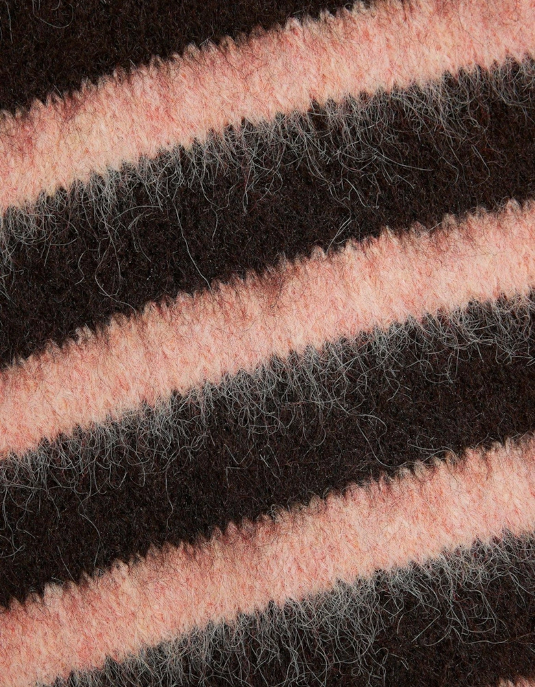 Stripe Hairy Jumper - Dark Brown