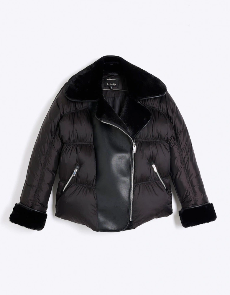 Hybrid PU Nylon Mix Jacket - Black