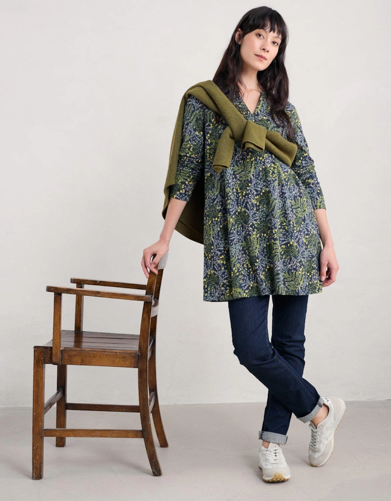 Cotton Rich Print Tunic - Green